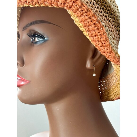 14K Gold Small Round Opal Earrings - Picture 7 of 7